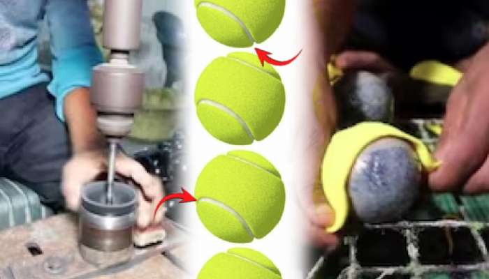 Tennis Ball कसा बनवतात माहितीये का? बॉलवर पांढऱ्या लाईन का असतात? पाहा Video