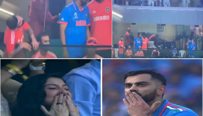 Video : अनुष्काला पाहण्यासाठी विराटची धडपड; IND vs NZ सामन्यादरम्यान कॅमेऱ्यानं टिपला 'तो' क्षण 