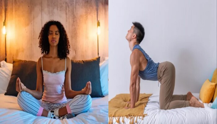 Weight Loss Yoga : घरच्या घरी वाढलेलं पोट आणि वजन कमी करायचंय? मग सकाळी बेडवरच करा &#039;हे&#039; योगासन