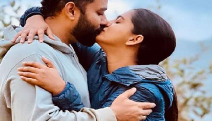 mrunmayee deshpande shared kissing photo with her husband on wedding anniversary 