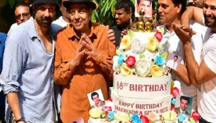 dharmendra 88th birthday celebration sunny deol and bobby deol wishes him 