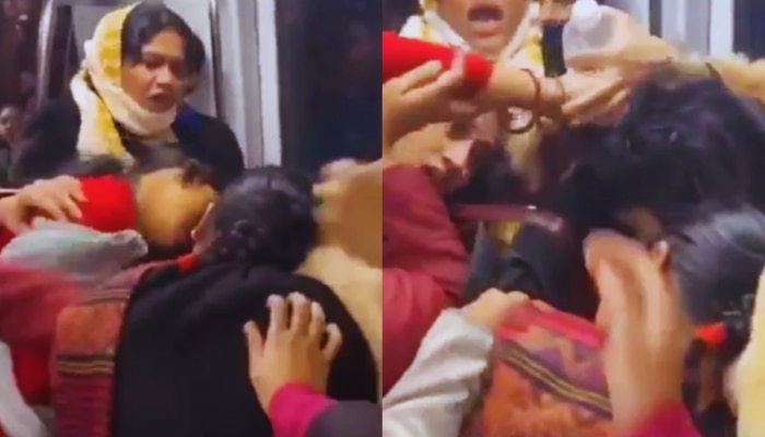 दिल्ली मेट्रोमध्ये &#039;दंगल&#039;..! महिलांनी एकमेकींच्या झिंज्या उपटल्या; तुफान हाणामारीचा VIDEO व्हायरल