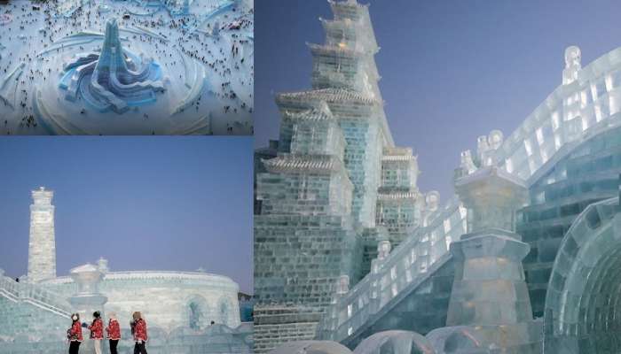 Made in China; चीननं उभारले बर्फाचे महाल पाहून हैराण व्हाल! 