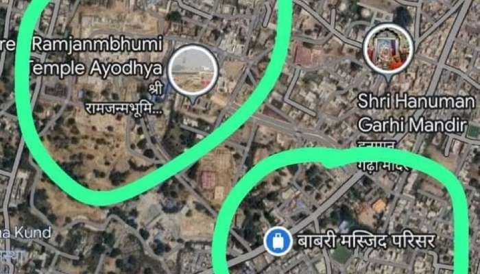 बाबरी मशीदीपासून राम मंदिर 3 किलोमीटर दूर? सोशल मीडियावरच्या व्हायरल फोटोत किती सत्य