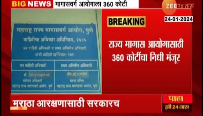  360 crore 12 lakh rupees sanctioned by the state government for the State Backward Classes Commission