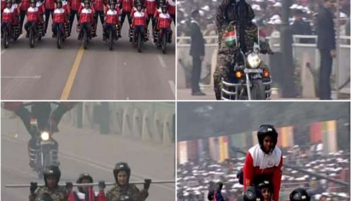 Display of India women military power on the duty line in the Republic Day Parade 2024