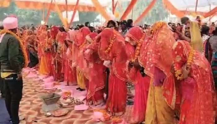 नवरदेवच नाही! शेकडो वधूंचं स्वत:च्याच गळ्यात वरमाला घालत लग्न; UP मधला विवाहसोहळा चर्चेत
