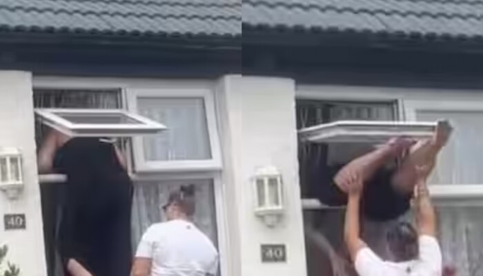 Viral Video: स्वत:च्याच घरात चोरासारखी घुसली महिला अन् झालं भलतंच... तुम्हीही खदाखदा हसाल!