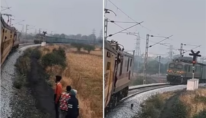VIDEO : अरेच्चा! एकाच ट्रॅकवर समोरासमोर आल्यात 2 ट्रेन अन् मग.., पुढे जे घडलं ते...
