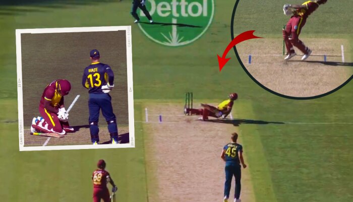 AUS vs WI सामन्यात मोठी दुर्घटना, जॉन्सनचा कडक बाऊंसर अन् Andre Russell जमिनीवर कोसळला; पाहा Video