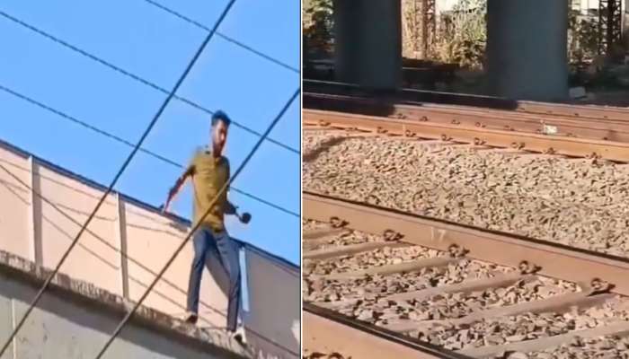 VIDEO: फुटओव्हर ब्रिजवरुन मुंबईकर तरुणाने रेल्वे रुळावर उडी मारली अन्..; थरार कॅमेरात कैद