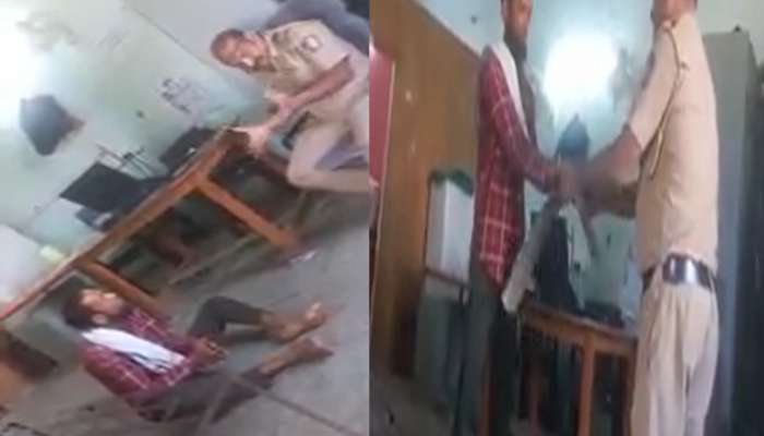 रिक्षाच्या भाड्यावरुन चालकाला पट्ट्याने अमानुषपणे मारहाण; पोलीस कर्मचाऱ्याचा क्रूर चेहरा समोर