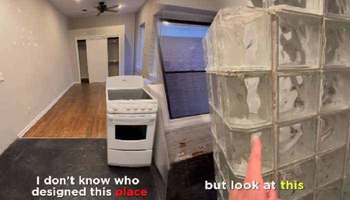 Video: किचनमध्ये शॉवर, हॉलमध्येच वॉशिंग मशीन, फ्रीज... या फ्लॅटचं भाडं पाहून व्हाल थक्क