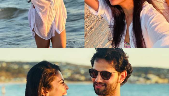Marathi Actress Pooja Sawant Share Honeymoon Photos wear bikini beach romantic with husband siddhesh chavan 