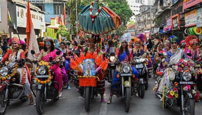 Mumbai News : गिरगावच्या गुढीपाडव्याला गालबोट; मिरवणुकीदरम्यान बाईकनं पेट घेतला आणि... 