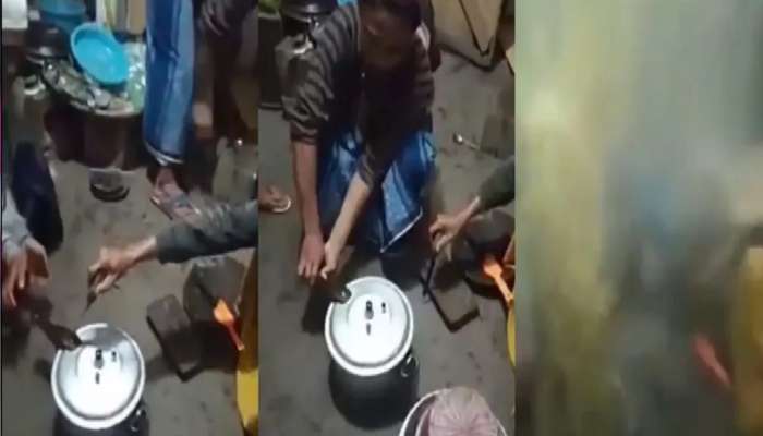 वाफ बाहेर जाऊ न देताच प्रेश कुकर उघडला, Video पाहून अंगाचा थरकाप उडेल