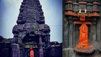महाराष्ट्रातील गडांवरचे गणपती;हरिश्चंद्रगडावरील दगडात कोरलेली शस्त्रधारी गणेश मूर्ती