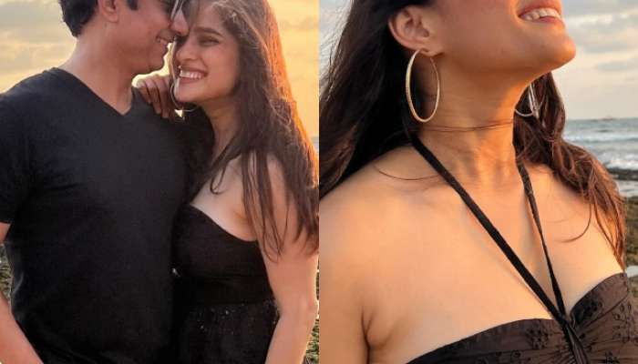 Marathi Actress Priya Bapat Goa Vacation Black Dress bold Photos