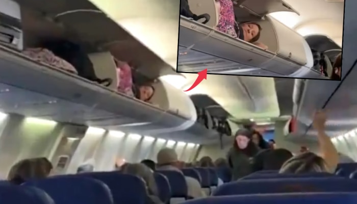 VIDEO : याला म्हणतात जुगाड! विमानात झोप आली नाही म्हणून महिलेने अतरंगी कारनामा, पाहा काय केलं?