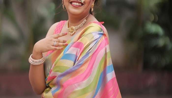 Swanandi Berde, Swanandi Berde saree look, Swanandi Berde is leaving fans, Swanandi Berde shower of likes and comments on the photos,