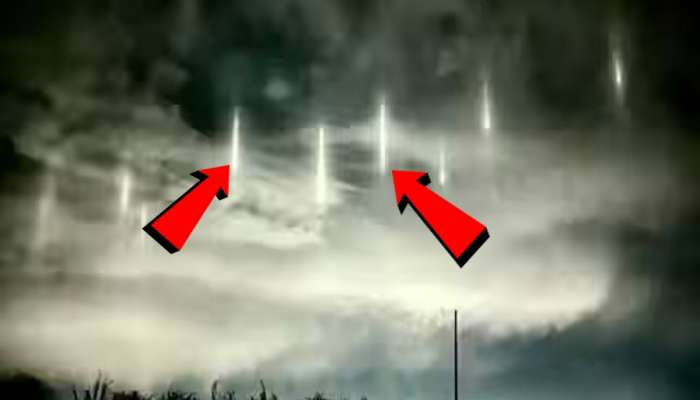 Pillars Of Light: रात्रीस खेळ चाले...! आभाळात अचानक दिसले रहस्यमयी प्रकाशमान थांब; पाहून उडाला थरकाप... 