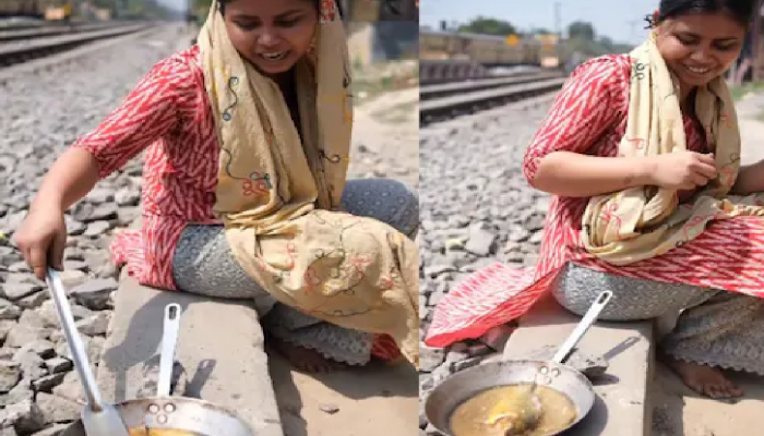 कडक उन्हात तेल तापताच तरुणीने तळले मासे, VIDEO VIRAL होताच नेटकऱ्यांनी अशी पकडली चोरी