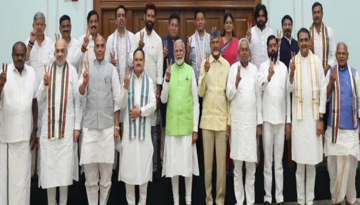 तिसरी बार एनडीए सरकार! नरेंद्र मोदी एनडीएच्या नेतेपदी; नितीश, चंद्राबाबूंचेही समर्थन