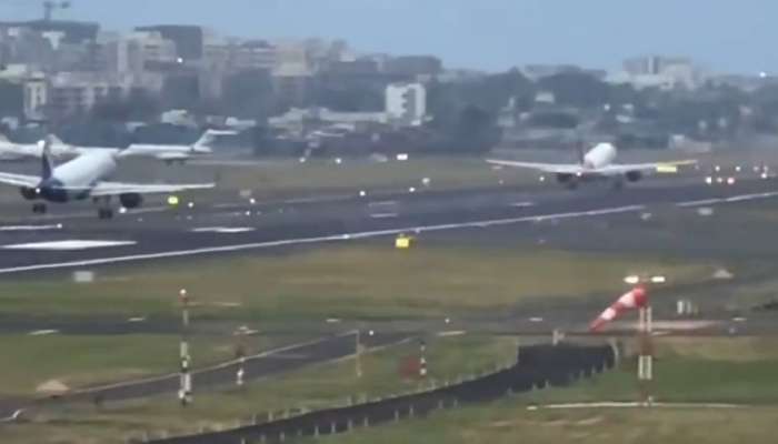 मुंबई विमानतळावर सुरक्षेत मोठी त्रुटी, एकाच धावपट्टीवर दोन विमानं...थरारक Video समोर