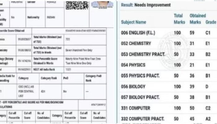 Viral Mark Sheet: NEET मध्ये 705 मार्क मिळवले, डॉक्टर होणारच होती… 12 वी फेलचा निकाल आला!