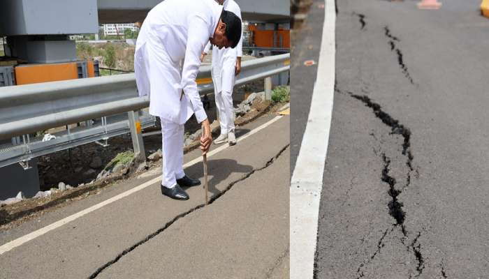 अटल सेतूवर मोठ्या भेगा; सहा महिन्यांत माती खचायला लागली, प्रवास धोकादायक  