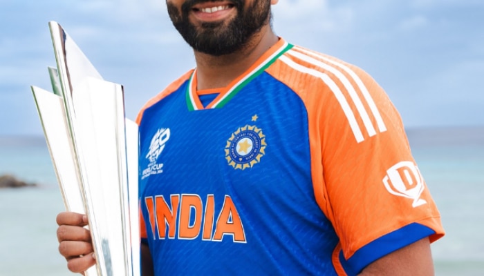 Captain rohit sharma photoshot with t20 world cup trophy billion dreams billion emotions 