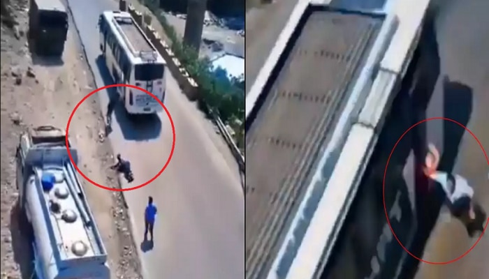Video : अमरनाथ यात्रेकरुंच्या बसचे ब्रेक फेल; प्रवाशांनी धावत्या बसमधून मारल्या उड्या आणि... 