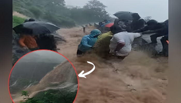 Video : ढगफुटीसदृश्य पावसामुळं किल्ले रायगडावरून ओसंडून वाहू लागले जलप्रवाह; पर्यटकांना धडकी 