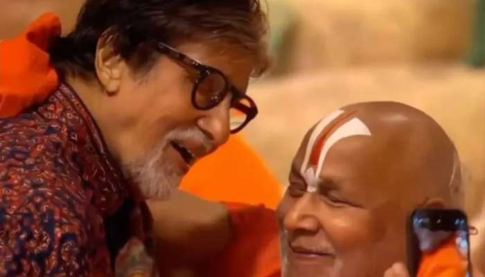 अंबानींच्या सोहळ्यामध्ये अमिताभ यांना पाहताच स्वामी रामभद्राचार्यांनी काय केलं पाहा; Video तुफान Viral