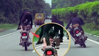 Video: बारक्या लेकराला गाडीवर बसवून तरुणाचा जीवघेणा स्टंट, अंगावर येईल काटा