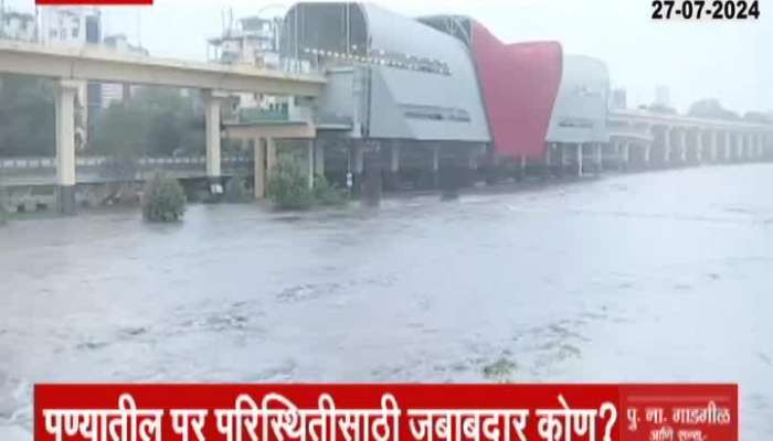 Who is responsible for the flood in Pune Riverside project in the midst of controversy