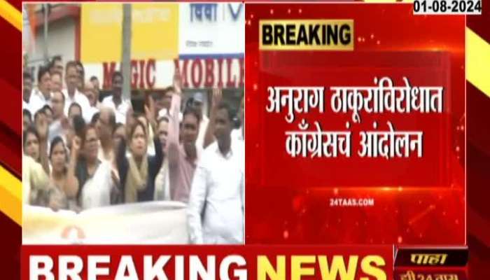 Congress Activists Agitation Outside Of Anurag Thakur House