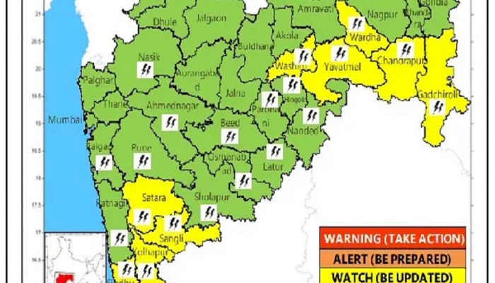 Maharashtra Weather News : विजांचा कडकडाट, ढगांचा गडगडाट... राज्यातील &#039;या&#039; भागांमध्ये क्षणात बदलणार हवामान 