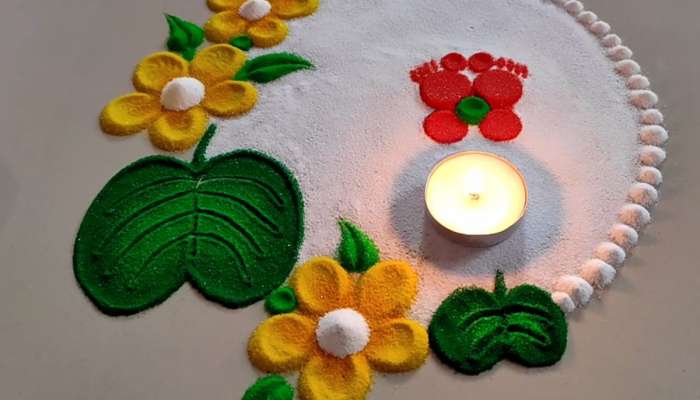 PHOTO: यंदा दसऱ्याला दारासमोर काढा आपट्याचा पानांची सुबक रांगोळी, पाहा Easy Rangoli Designs 