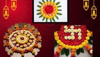 लक्ष्मीची पावलं अन् स्वस्तिक... या लक्ष्मीपूजनाला दारासमोर काढा फुलांची रांगोळी, पाह
