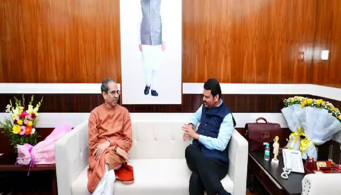 उद्धव ठाकरे - फडणवीसांमध्ये 6-7 मिनिटं चर्चा, भेटीनंतर ठाकरे म्हणाले, 'महाराष्ट्रात सुसंस्कृत...' 