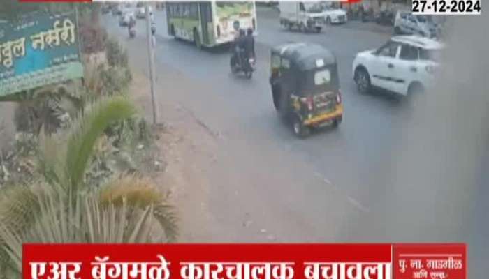 Nashik Triambak Car Tempo Accident No Casualty