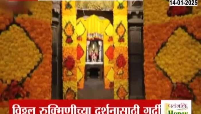 Pandharpur Vitthal Rukmini Temple Decorated With Flowers On Makar Sankranti Festival