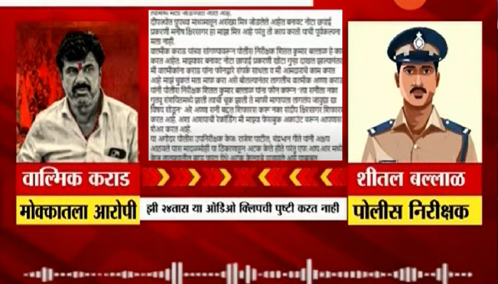 Walmik Karad : 'वाल्मिकनं खोट्या गुन्ह्यात...' कराड आणि पोलीस निरीक्षकाची ऑडिओ क्लिप व्हायरल, मकोका आरोपीची FB पोस्ट