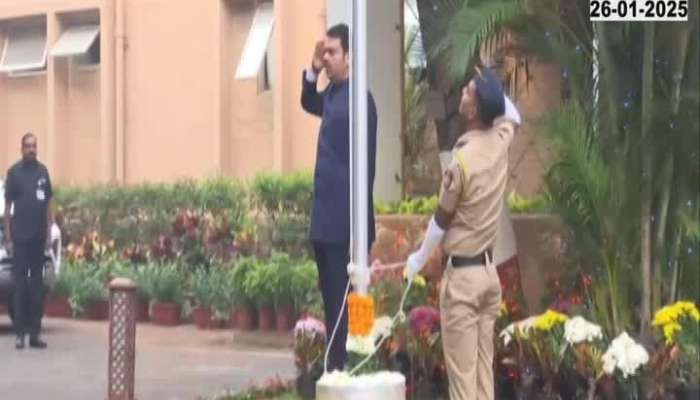 76th Republic Day Celebration CM Devendra Fadnavis Hoist Flag At Varsha Bungalow