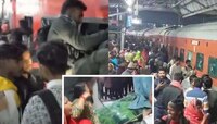 महाकुंभसाठी जाणाऱ्या ट्रेनमध्ये चढायला मिळेना, प्रवाशांनी AC डबाच फोडला; स्थानकावर ए