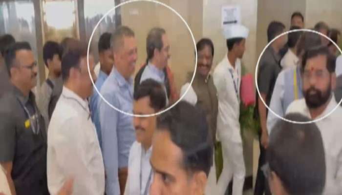 विधानभवनात जेव्हा समोरा समोर आले ठाकरे, शिंदे, फडणवीस... एकाचा नमस्कार, दुसऱ्याने पाहिलं पण नाही