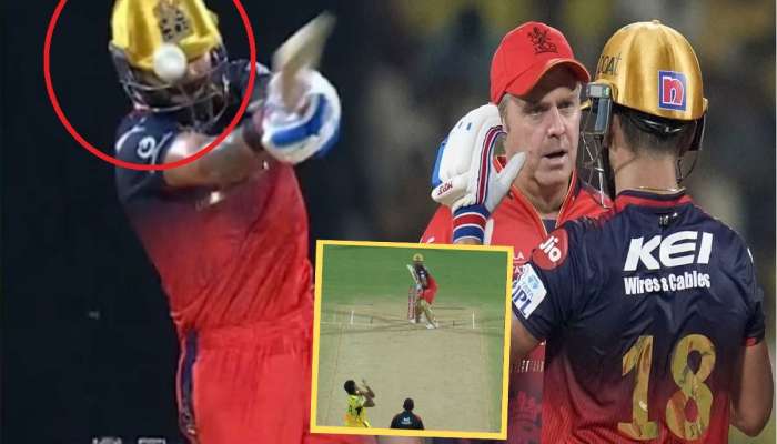 Video : थेट विराटच्या हेल्मेटवर CSK च्या गोलंदाजाने मारला बॉल, मग कोहलीने घेतला असा बदला