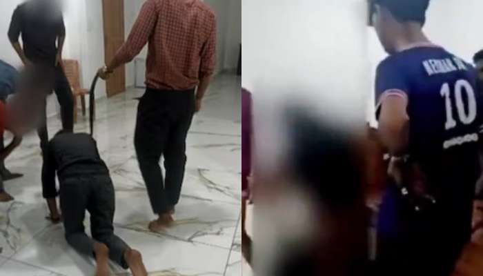 टार्गेट पूर्ण न करणाऱ्या कर्मचाऱ्यांना गळ्यात पट्टा बांधून कुत्र्यांप्रमाणे रांगायला लावलं, धक्कादायक VIDEO व्हायरल