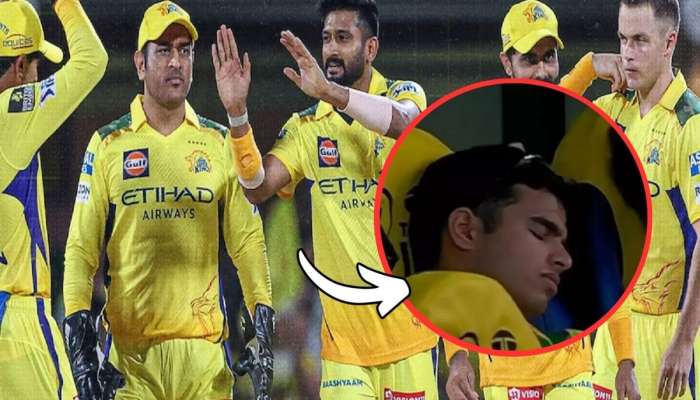 CSK हरत असताना डगआउटमध्ये झोप पूर्ण करत होता खेळाडू, Photo झाला व्हायरल 